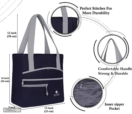 Stylish Navy Blue Leatherette  Tote Bags For Women-thumb4