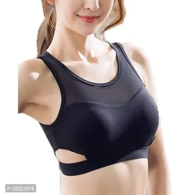 Stylish Navy Blue Polyester Solid Bras For Women-thumb0