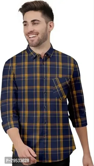 Stylish Cotton Blend Checked  Shirt For Men