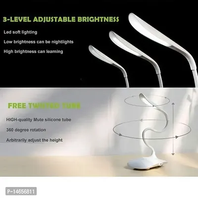 Rechargeable Emergency Table Lamp/Student Reading Light/Led Foldable Desk Lamp Table LAMP(White) Study Lamp-thumb4