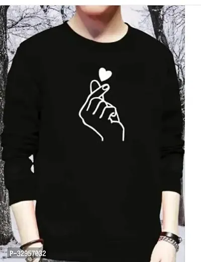 Stylish Black Polyester Printed Round Neck Tees For Men-thumb0