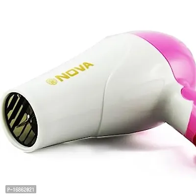 Professional Dryer NV-1290 Hair Dryer With 2 Speed Control For WOMEN and MEN, Electric Foldable Hair Dryer 1000 Watts (Pink and White)-thumb3