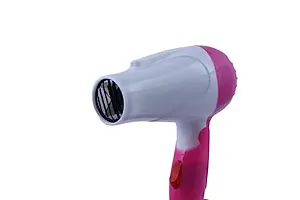 Professional Dryer NV-1290 Hair Dryer With 2 Speed Control For WOMEN and MEN, Electric Foldable Hair Dryer 1000 Watts (Pink and White)-thumb3