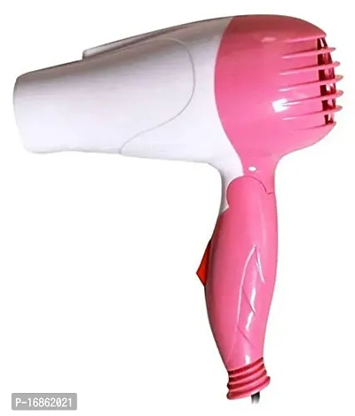 Professional Dryer NV-1290 Hair Dryer With 2 Speed Control For WOMEN and MEN, Electric Foldable Hair Dryer 1000 Watts (Pink and White)-thumb2