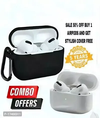 Airpods Pro White With Case Cover Portable Silicone Skin Cover With Keychain Carabiner Supports Wireless Charging Compatible Black-thumb0