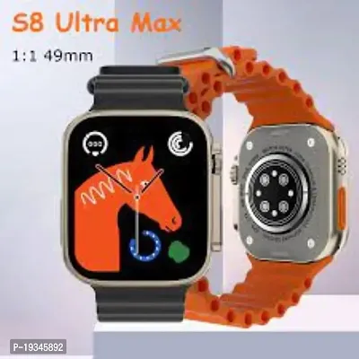 S8 Ultra Smartwatch with 2.05 HD Display, Bluetooth Calling with Dialpad, Multiple Sports Modes, Multiple Faces, Spo2 Monitoring  H R monitoring, Call Notification, BT Camera (Orange) New