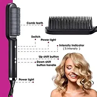 Hair Straightener, Hair Straightener Comb for Women  Men, Hair Styler, Straightener Machine Brush/PTC Heating Electric Straightener with 5 Temperature(assorted)-thumb1