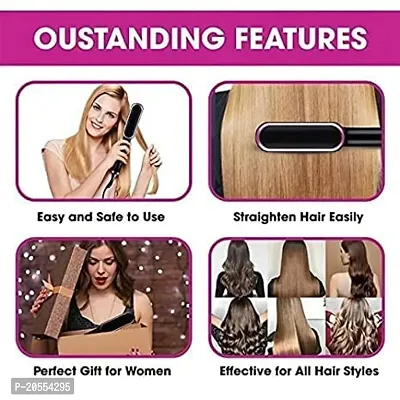 Hair Straightener, Hair Straightener Comb for Women  Men, Hair Styler, Straightener Machine Brush/PTC Heating Electric Straightener with 5 Temperature(assorted)-thumb3