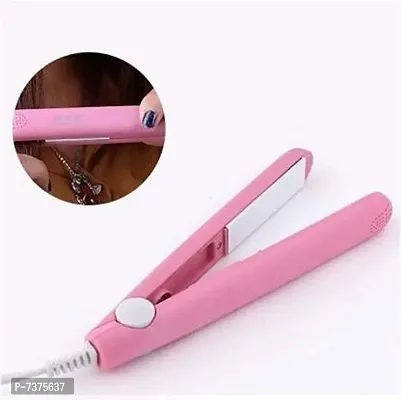 Beautify Look Mini Pink Plastic 2in1 Hair Straightener and Curler for Hair Styling, Womens  Girls Hair Straightning  - (Travel Pack)-thumb0