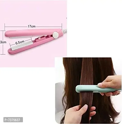Beautify Look Mini Pink Plastic 2in1 Hair Straightener and Curler for Hair Styling, Womens  Girls Hair Straightning  - (Travel Pack)-thumb2