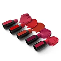 Hot Beauty 5 in 1 Lipsticks for Working Women  Girls, Red Edition Colors Sensational Fabulous Matte Finish Shades- Travel Pack 7.5g-thumb2