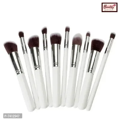 Hot Beauty Womens  Girls Makeup Soft Bristles Brushes Set White, 10 Pieces