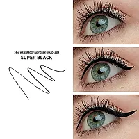 Hot Beauty - Black Liquid Eyeliner for Girls Womenrsquo;s Long Lasting Eyeliner for Cat Eyes Smudge Proof Intense Pigment Last for 24 Hours Fine Look Eyeliner with Kajal-thumb2