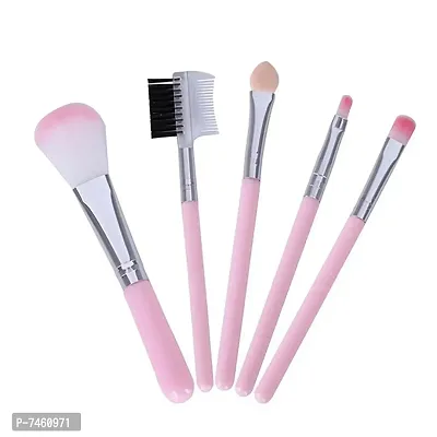 Beautify Look -Makeup Brushes Kit Professional | Makeup Brushes Kit for Girls | Pink Mini Eye shadow Foundation Eyebrow Lip Makeup Brush Fine Beauty (Light Pink) | Makeup Brushes Kit (Pack of 5)-thumb0