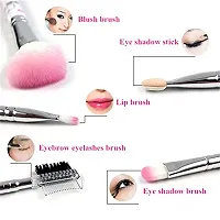 Beautify Look -Makeup Brushes Kit Professional | Makeup Brushes Kit for Girls | Pink Mini Eye shadow Foundation Eyebrow Lip Makeup Brush Fine Beauty (Light Pink) | Makeup Brushes Kit (Pack of 5)-thumb1