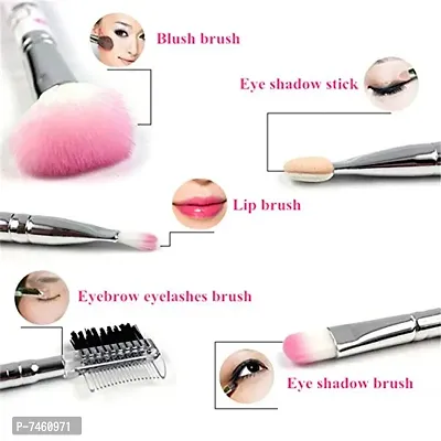 Beautify Look -Makeup Brushes Kit Professional | Makeup Brushes Kit for Girls | Pink Mini Eye shadow Foundation Eyebrow Lip Makeup Brush Fine Beauty (Light Pink) | Makeup Brushes Kit (Pack of 5)-thumb2