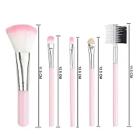 Beautify Look -Makeup Brushes Kit Professional | Makeup Brushes Kit for Girls | Pink Mini Eye shadow Foundation Eyebrow Lip Makeup Brush Fine Beauty (Light Pink) | Makeup Brushes Kit (Pack of 5)-thumb3