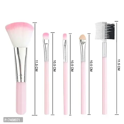 Beautify Look -Makeup Brushes Kit Professional | Makeup Brushes Kit for Girls | Pink Mini Eye shadow Foundation Eyebrow Lip Makeup Brush Fine Beauty (Light Pink) | Makeup Brushes Kit (Pack of 5)-thumb4