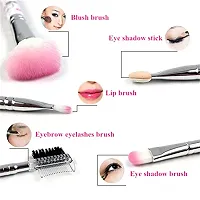 Pink Makeup Brushes Kit for Girls | Pink Mini Eye shadow Foundati + One Blender Puff Combo-thumb3