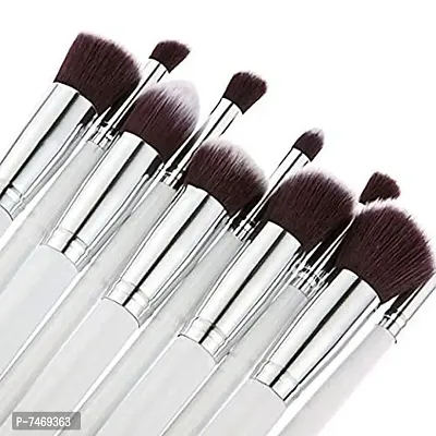 Beautify Look -10 Premium Makeup Brushes Set White + 6 Makeup Sponges  Puff-thumb2