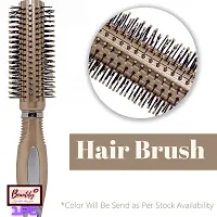 Beautify Look Paddle Flat Hair Brush with Curling Roller Hair Brush Combo for Men  Women (Metallic Golden)* as per stock Available-thumb3