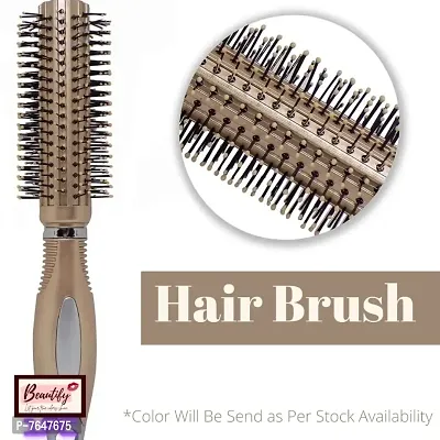 Beautify Look Paddle Flat Hair Brush with Curling Roller Hair Brush Combo for Men  Women (Metallic Golden)* as per stock Available-thumb4