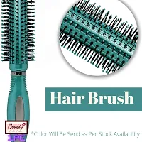 Beautify Look Paddle Flat Hair Brush with Curling Roller Hair Brush Combo for Men  Women (Metallic Green)* as per stock Available-thumb4