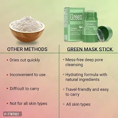 Beautify Look Green Tea Cleansing Mask Stick for Face | Oil Control | For Blackheads,  Anti-Acne | Purifying Mud Mask Travel Pack-thumb5