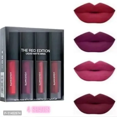 Instant Beauty Sensational Liquid Matte Lipsticks 4 Piece (The Red Edition, 16 ml)-thumb0