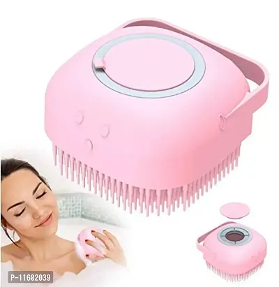 Beautify Bath Brush Hair, Scalp  Bathing Brush | Silicone Wash Scrubber, Cleaner Massager  Soap Dispenser-thumb0