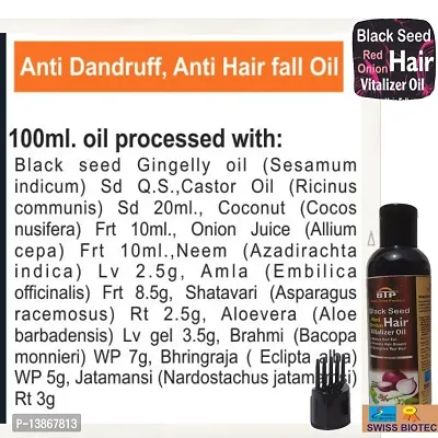 Swiss Black Seed Onion  Hair  Oil | Hair  Growth Oil| Reduces  Hair  fall | with Natural Coconut Oil, Onion Extracts, Vitamin E-thumb4