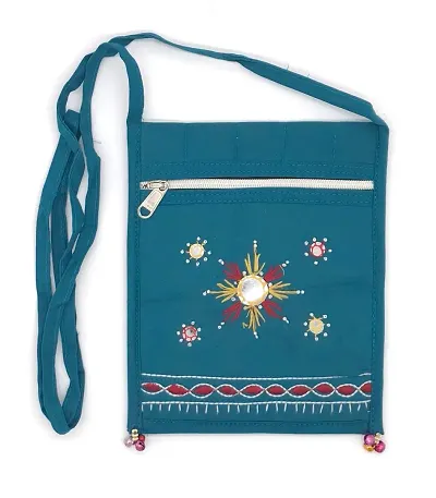 srishopify handicrafts Mobile Sling Bag, Women Sling Bag |Small Side Sling Bag |Cross Body Bag| Shoulder Bag | Birthday Gifts for Girls 8 Inch Rama Green