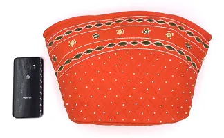 srishopify handicrafts Handmade Ethnic Banjara Cotton Women Handbags Shoulder Hobo Bag Purse With Long Strap Girls Tote Valentine?s Day Gift 14L x 3B x 9H Inch Orange-thumb1