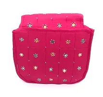 srishopify handicrafts Handmade Ladies Sling Bag |Sling Cross Body Bag for Women Makeup Bag Girls Shoulder Bag With Adjustable Strap Gifts for Mother 12 Inch Pink-thumb3
