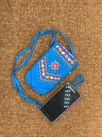 srishopify handicrafts Handmade Women Small Cross-Body Phone Bag Traditional Mini Shoulder Bag for Daily Essentials Women Wedding Gifts Special 7.5 Inch Blue-thumb1