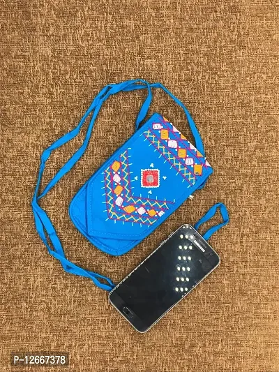 srishopify handicrafts Handmade Women Small Cross-Body Phone Bag Traditional Mini Shoulder Bag for Daily Essentials Women Wedding Gifts Special 7.5 Inch Blue-thumb2