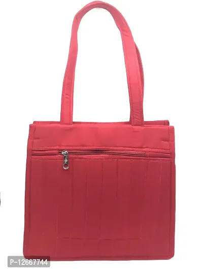 SriShopify Handicrafts Traditinoal Bridal handbags Hand Embroidery Tote Bag Handmade shoulder bag for women hand bags stylish Red Handbag (Size 12x13x5 inch Original Mirros and Beads)-thumb2