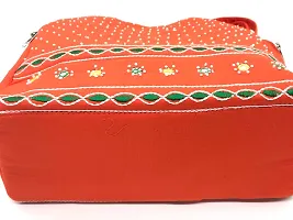 srishopify handicrafts Handmade Traditional Women?s Handbag Girls Shoulder Bag Adjustable Strap Ladies Cotton Tote Bag Wedding Gift Items Medium Size Red-thumb4