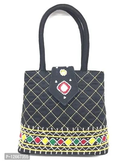 srishopify handicrafts Handmade Mini Handbag For Women | Handle Purse Special Gifts for Girls | Black Hand Bag Ladies Valentine Gifts | Latest Gift Item 7.5x.7x2.5 inch-thumb0