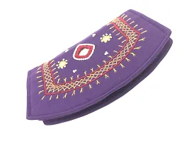 SriShopify Girls Women's Cell Phone Holder Pocket Wallet Hand Purse Clutch Handmade Embroidery (7.5 Inch Beads and Threads Work, Purple Purse)-thumb2