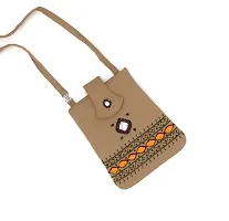 srishopify handicrafts Banjara Style Handmade Thread Work Beaded Sling Bag For Women | Crossbody Long Strap Purse Girls | Handmade Natural Hanging Wallet Ladies | Multicolour Beige-thumb3