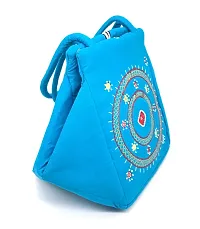 srishopify handicrafts Shoulder Bags for Women Handmade Cotton Top Handle Bags for Girls Stylish Ladies Purse Hand Bag Kitty Party Return Gifts 9 Inch Sky Blue-thumb1