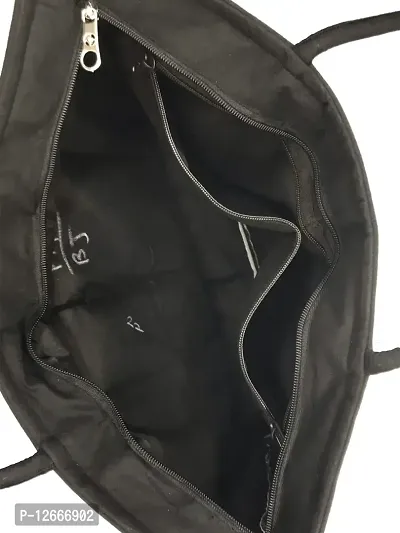 SriShopify Traditonal Ladies Shoulder bag Big Size Handmade Black Handbags for Women Stylish Tote (18 Inch Floral Mirrors Applique Work)-thumb5