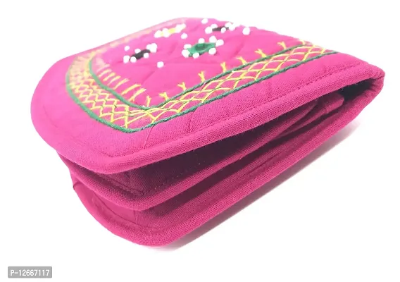 Buy SriAoG Handcrafted Mini Hand Purse for Women Original Mirror Work Money  Wallet for Girls (6.5 inch Small Pouch Pink Two Fold Handmade Thread Work)  Online In India At Discounted Prices