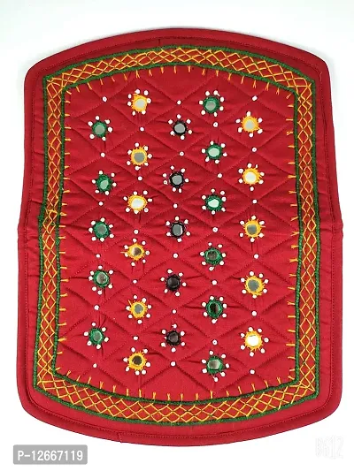 SriShopify Handicrafts women clutches, Banjara Ethnic Hand Purse, Cotton handmade ladies wallet with phone pocket (Medium 8.5 Inch, Red, Mirror, Beads and Thread Work Handcraft)-thumb4