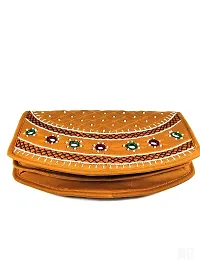 SriShopify Handicrafts Mobile money purse for women stylish Purse fancy trendy wallet banjara original mirror work money pouch for girls (8.5 inch Mobile Purse Two Fold Red Yellow)-thumb2