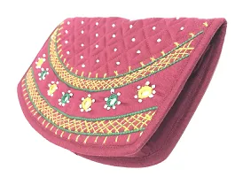 SriShopify Handicrafts Womens Hand purse Combo pack Banjara Traditional Hand Poches Cotton Clutch Purse for Girls Wallet (8.5 Inch Maroon Grey Purse Mirror, Beads Thread Work Handcraft)-thumb2