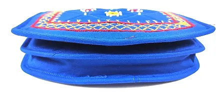 SriShopify Handicrafts Mini Women Wallets Combo for Ladies Trendy Pocket Pouch Banjara Original Mirror Work Money Wallet for Girls (6.5 inch Small Pouch Blue Olive Green Two Fold)-thumb2