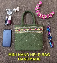srishopify handicrafts handbags SMALL size for ladies hand stitching Traditional MINI Handle Bag Banjara handmade 9x7x3 Inch Purse Cotton Hand work Work Craft-thumb1