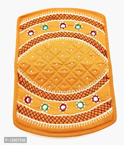 SriShopify Handicrafts Women's Hand Purse Banjara Traditional Hand Poches Cotton Clutch Purse for Girls Wallet (6.5 Inch Small Pocket Yellow Purse Mirror, Beads and Thread Work Handcraft)-thumb4